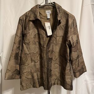 Chico's Elegant Brown Patterned Jacket